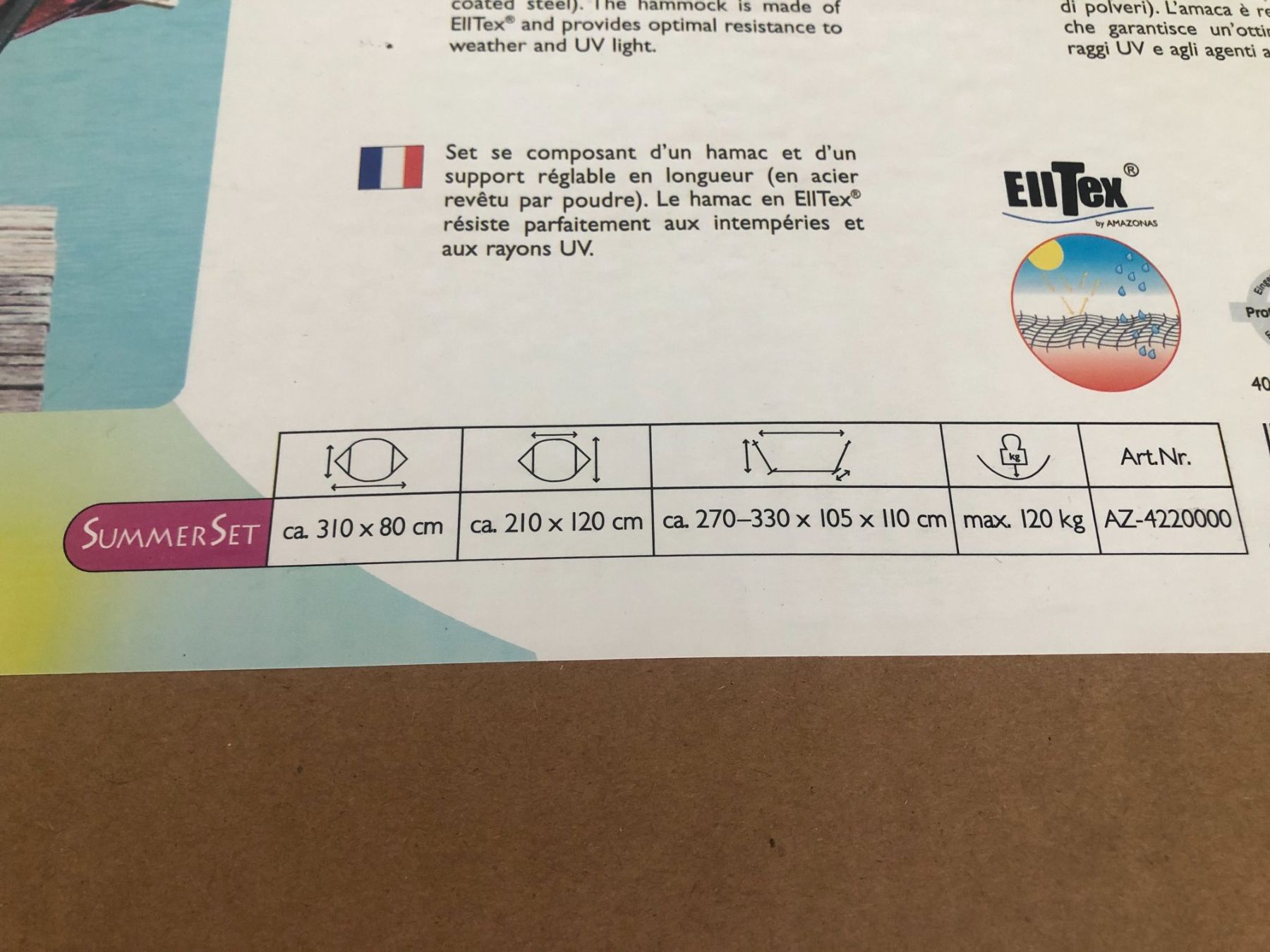 Amazonas Hängematten: Hängematte "Summer-Set",neu in Originalverpackung – Neu und originalverpackt aus Eich von Jokove63 2