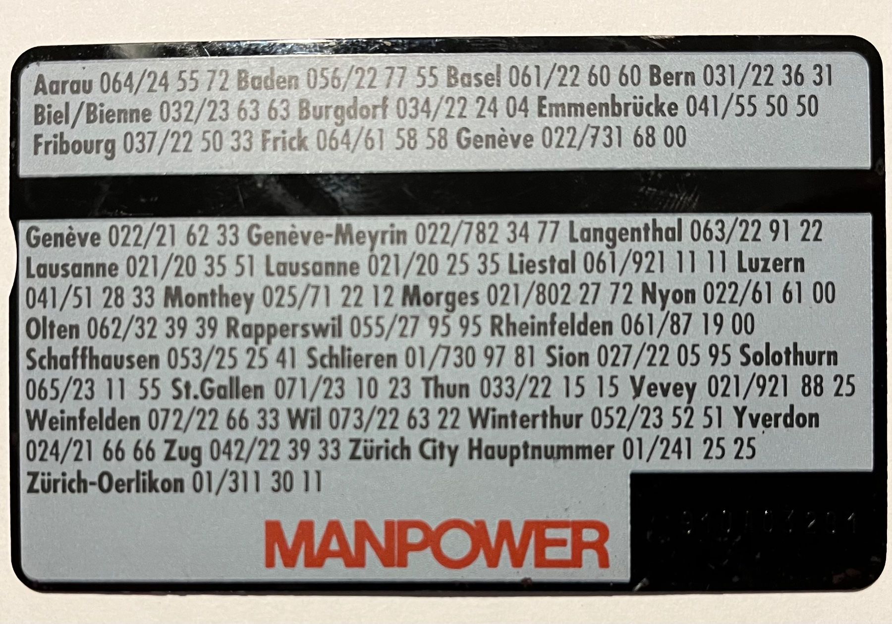 Schede telefoniche: taxcard 2.- Manpower – Usato da Altdorf UR venduto da Mini037 1