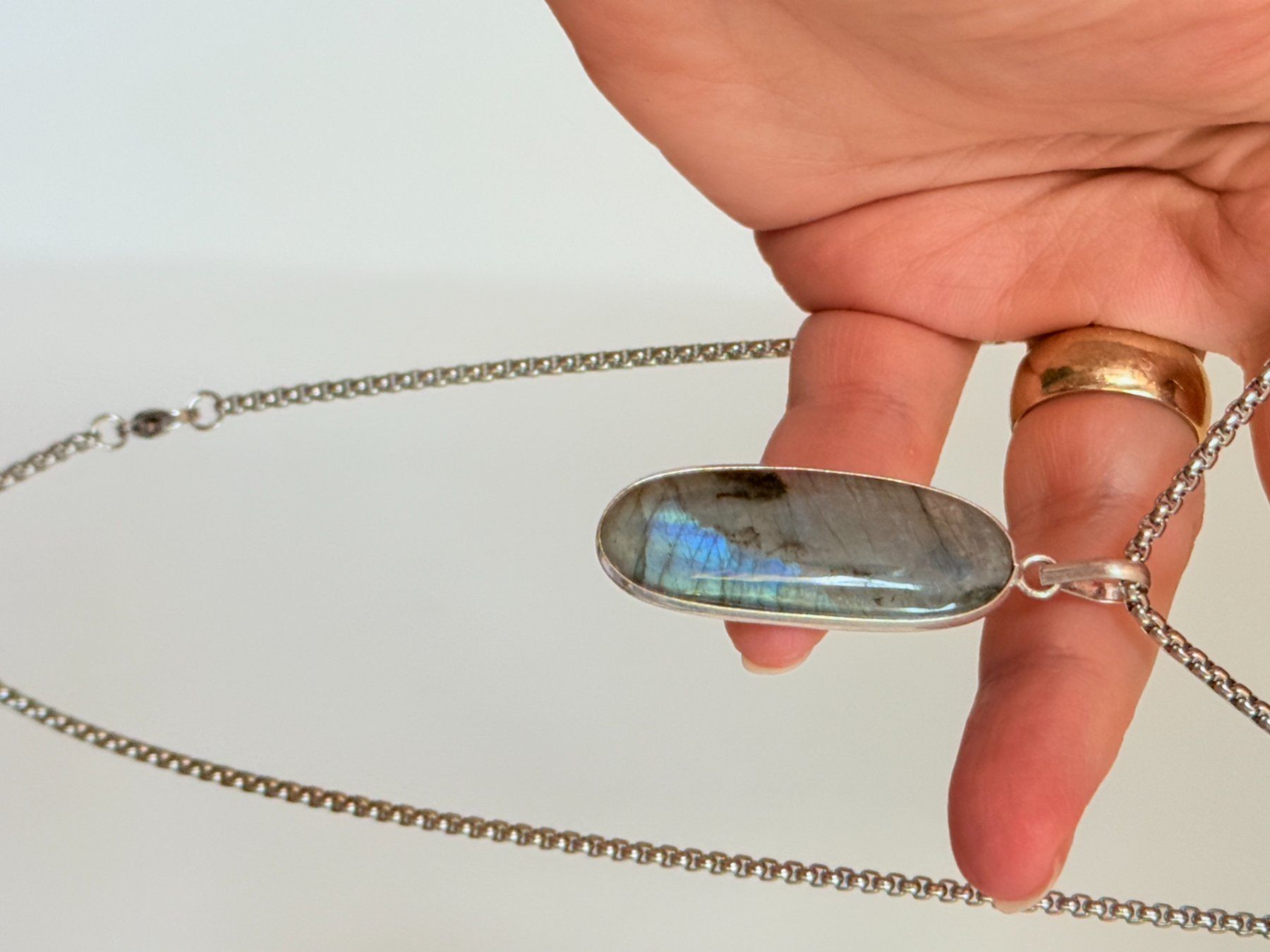 Catenine: Collier avec labradorite - Élégant & Naturel! – Nuovo e nell'imballaggio originale da Genève venduto da AWWA 1