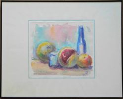 Früchte mit Flasche O.Müller-Bach Ein sehr schönes Gemälde !