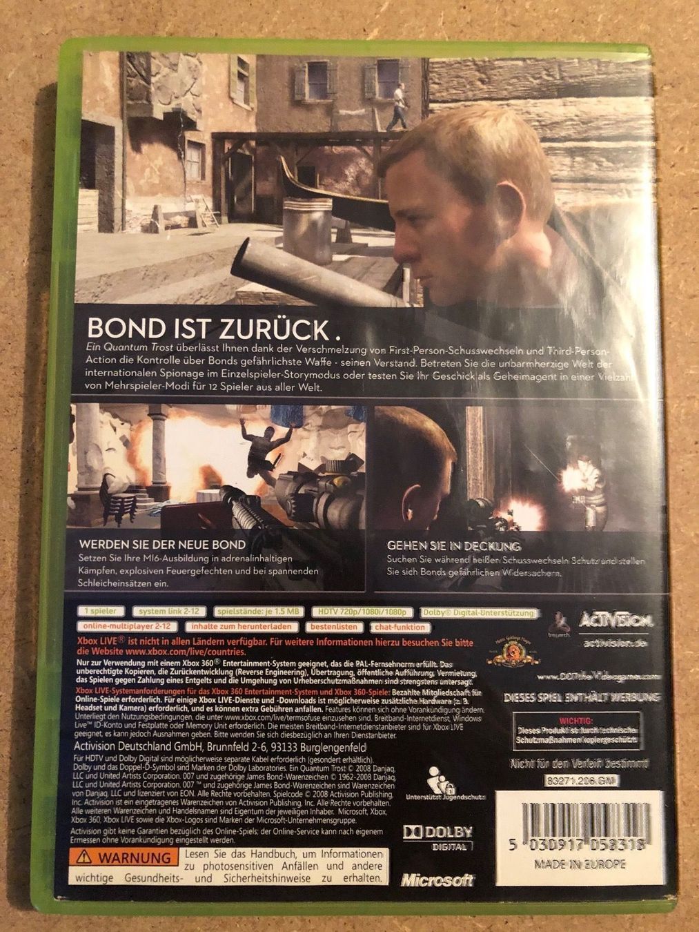 Giochi: 007 Ein Quantum Trost für Xbox 360 – Usato da Kestenholz venduto da Mad18 2