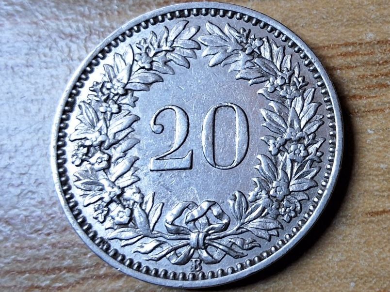 Toutes les monnaies: 20 Rappen 1921 - fast vorzüglich! – D'occasion à Münchenstein par purbach1 9