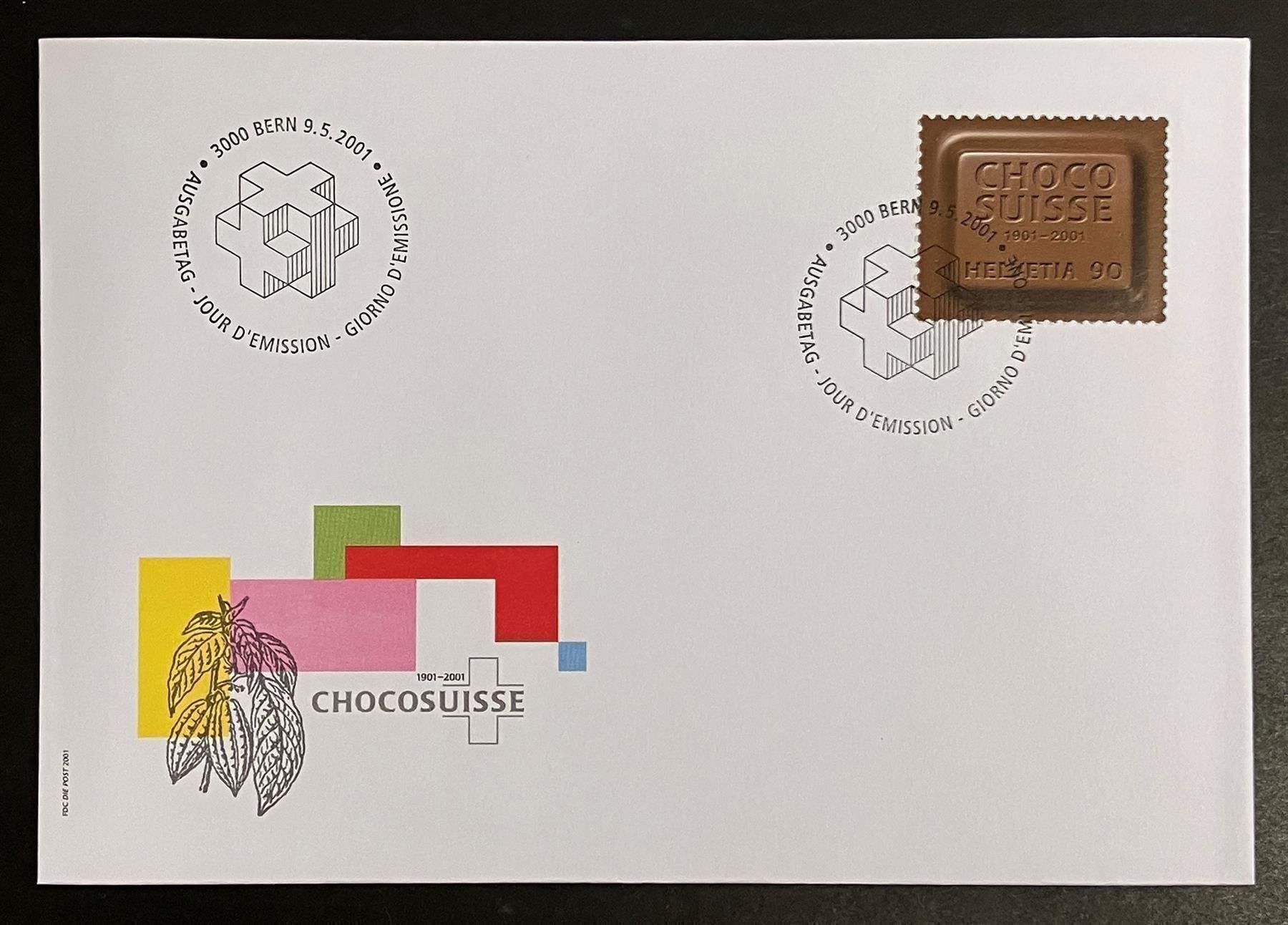 Tutti i francobolli: FDC CHOCO SUISSE 2001 ET ⦿ – Nuovo (secondo la descrizione) da Oberwil BL venduto da SALOB