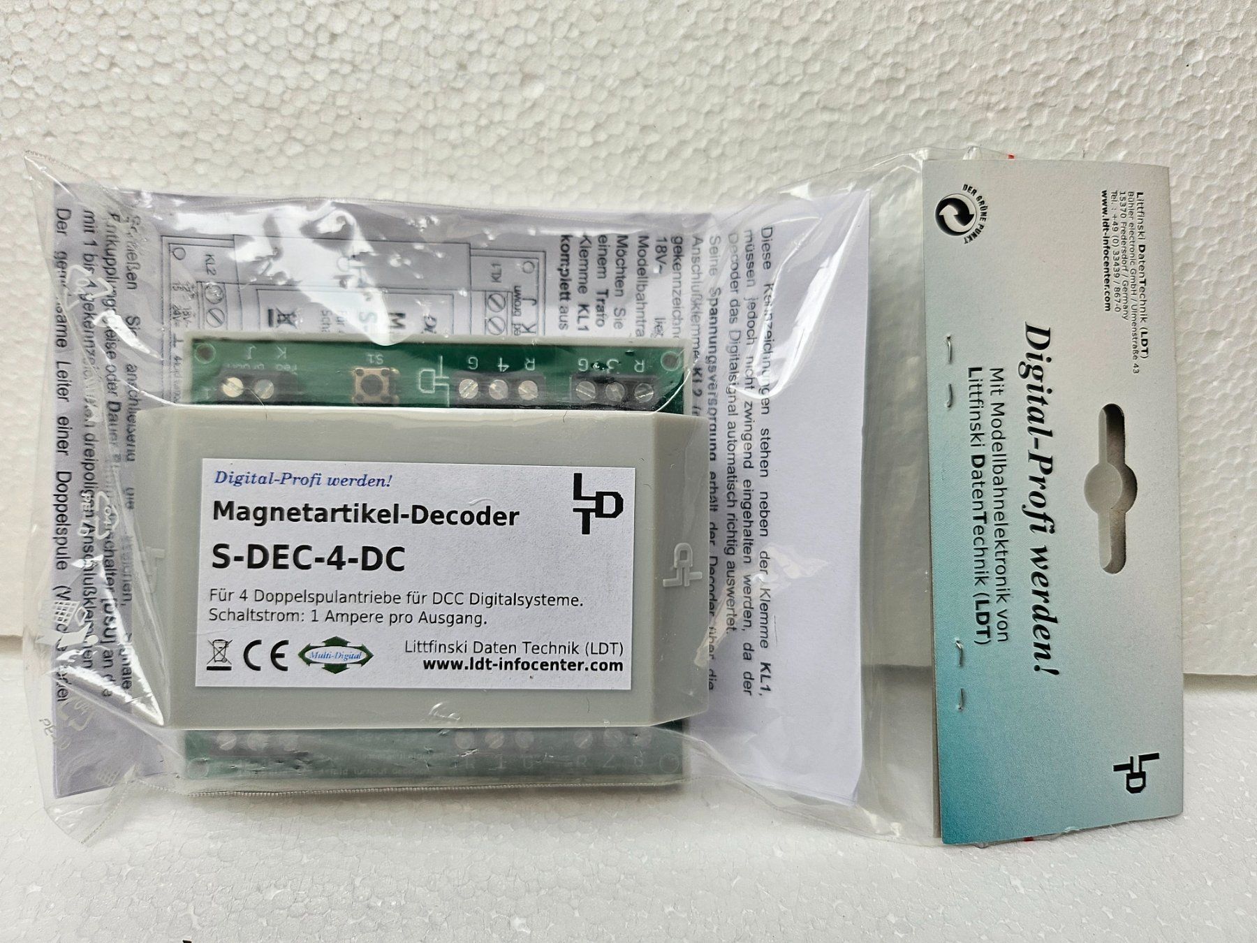 Modellini di ferrovie: Littfinski S-DEC-4-DC Magnetartikel-Decoder – Nuovo e nell'imballaggio originale da Schneisingen venduto da Ninkasi
