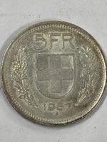 SVIZZERA 5 FR MONETA IN ARGENTO 1967 usata - circolata