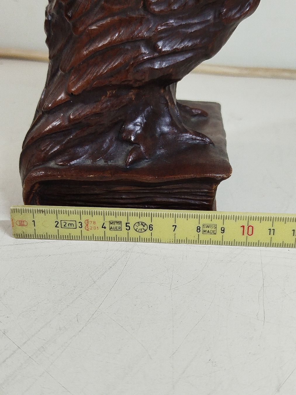 Statuette: Holz Eule, handgeschnitzt, Top Zustand.(em9) – Usato da Künten venduto da Schnaepplihuus 6