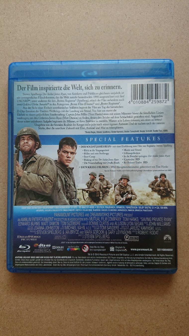 Alle DVDs: Der Soldat James Ryan Blu-ray  – Gebraucht aus Chur von FreakofRarity 1