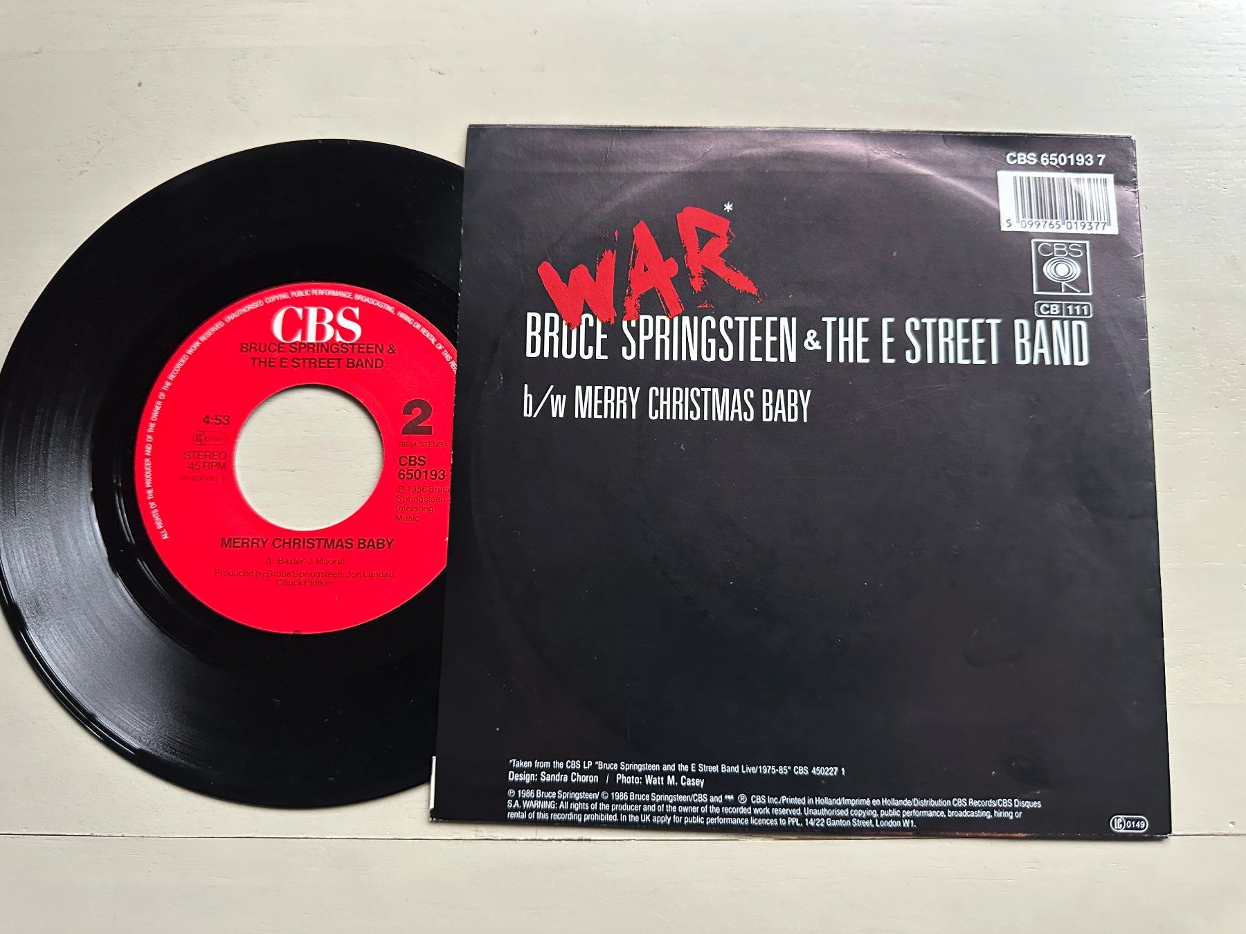 BRUCE SPRINGSTEEN tolle War Single Kult Merry Christmas Baby (Gebraucht ...