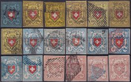 1850-1854, Rayon-Sammlung mit 45 Werte +mit zwei Raritäten!