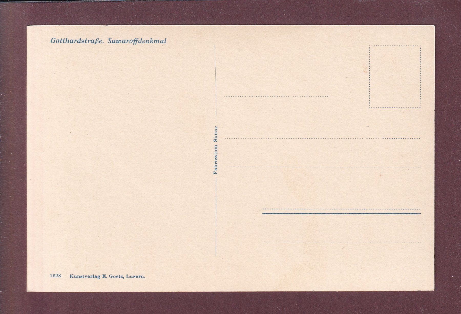 Ansichtskarten: Gotthardstrasse - SUWAROFFDENKMAL – Gebraucht aus Pully von nicecards 1