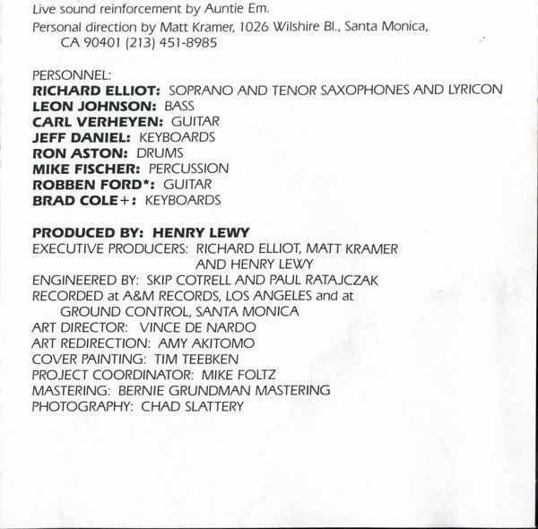 CD: Richard Elliot INITIAL APPROACH  Robben Ford Jeff Daniels CD – Usato da Kandergrund venduto da Sososo 4