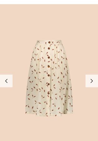 KAIKO Button Skirt Wind mit Blattmuster Grösse S Neu