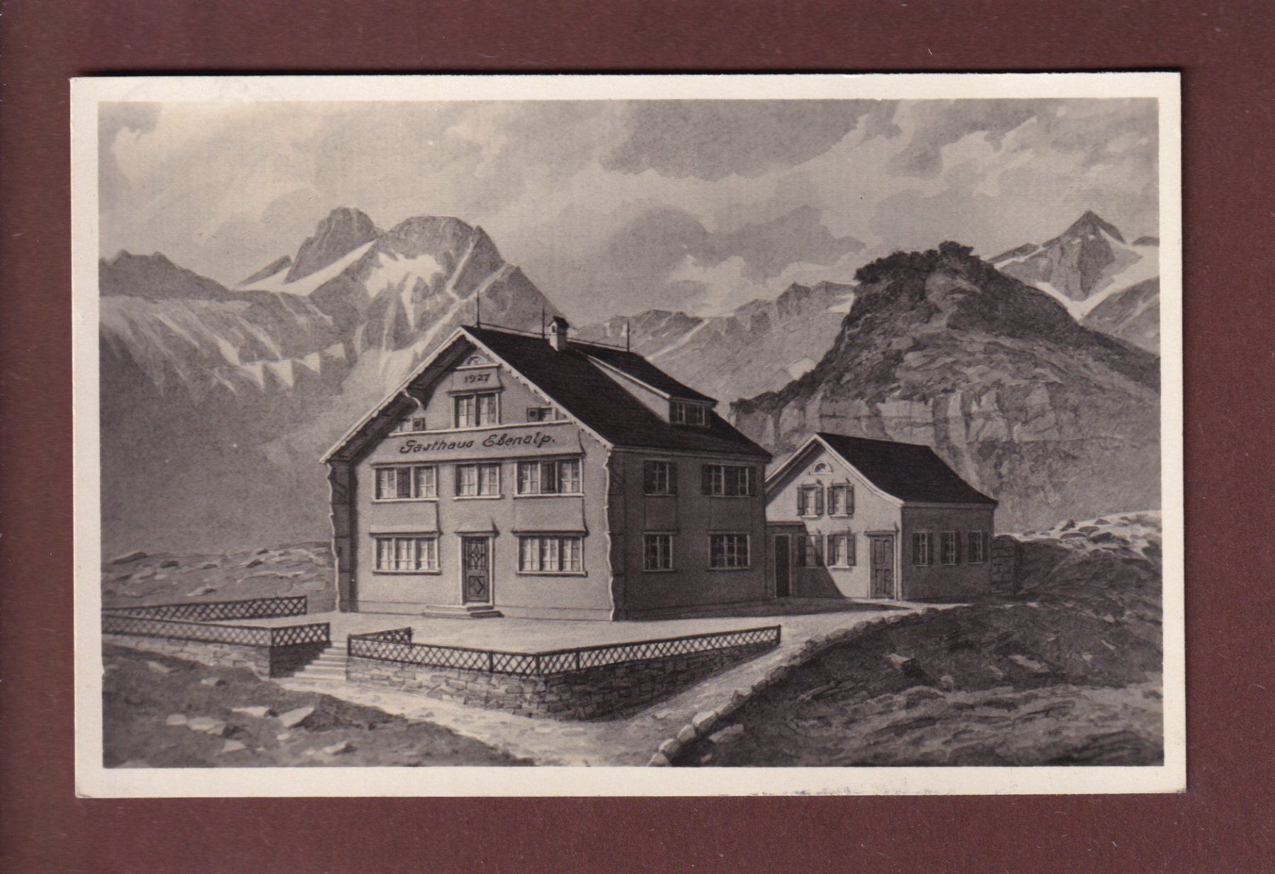 Cartoline postali: Gasthaus EBENALP - 1927 – Usato da Pully venduto da nicecards