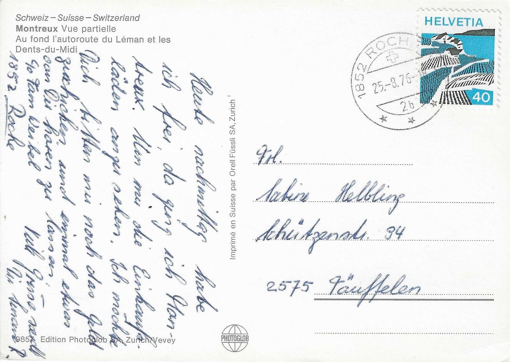Cartoline postali: Montreux VD – Usato da Rothrist venduto da Stranglehold 1