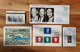 Briefmarken/Karten Lot Apollo 11 Mondlandung, Olympia