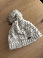 Eisglut Mütze mit Bommel beige, made in Germany