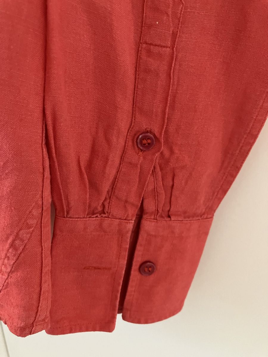 Blusen: Figaret - chemise en lin rouge orangé – Gebraucht aus Vich von SophieCo 5