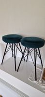 2er Set Barhocker, Petrol Samt