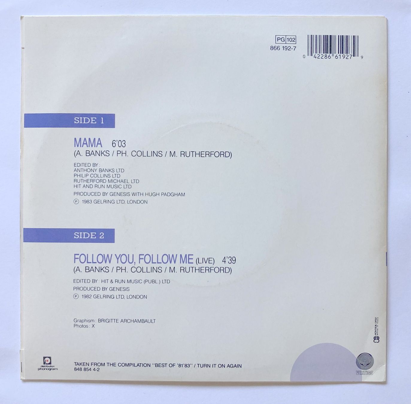Schallplatten: GENESIS - MAMA – Gebraucht aus Bottens von hotter-than-hell 1