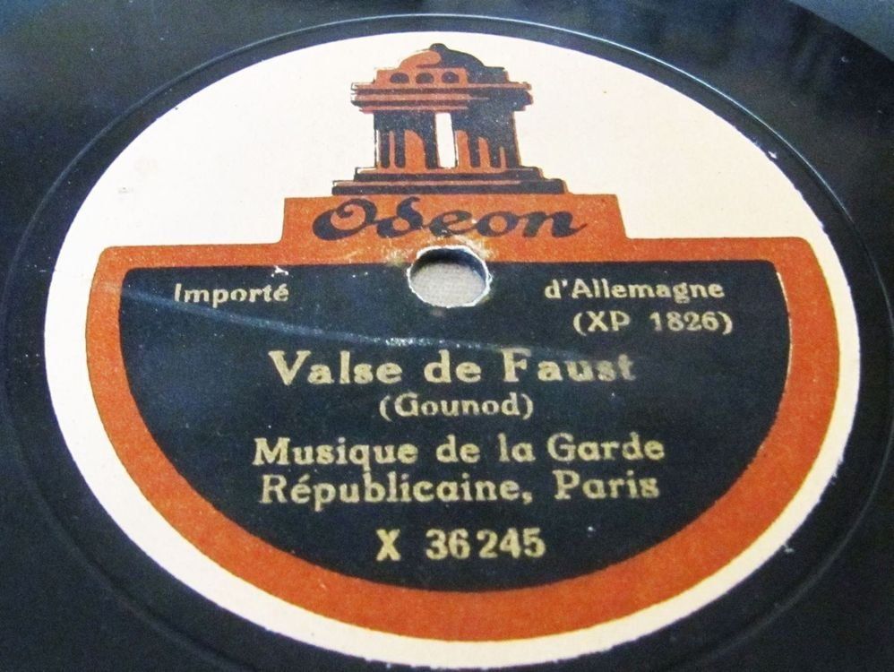 Rare Shellac 1905 Odeon Garde Républicaine Paris 80/85 RPM (Gebraucht ...