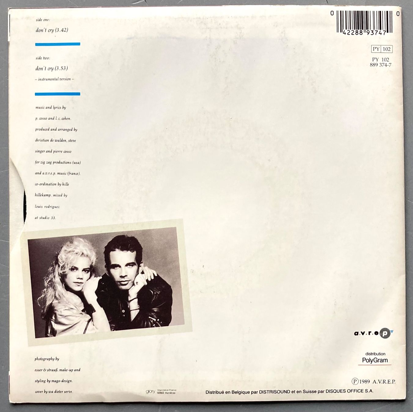Dischi in vinile: PIERRE COSSO & NIKKA COSTA - DON'T CRY – Usato da Poliez-Pittet venduto da Newtown-Records 1