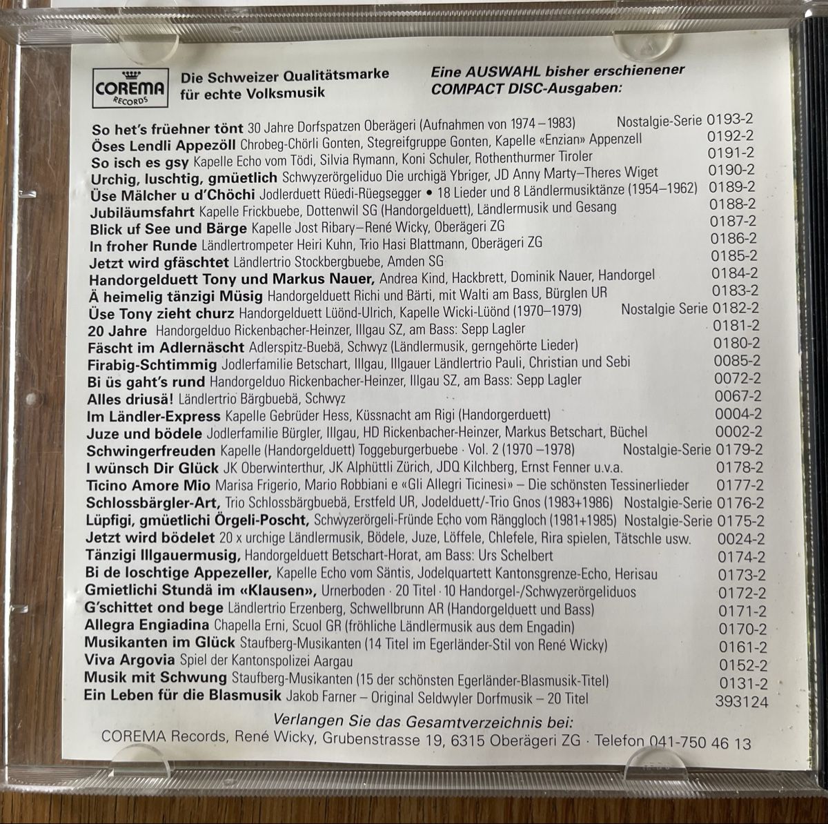 CD: CD Volksmusik Appenzeller – Usato da Waldstatt venduto da Cremschnitte 4
