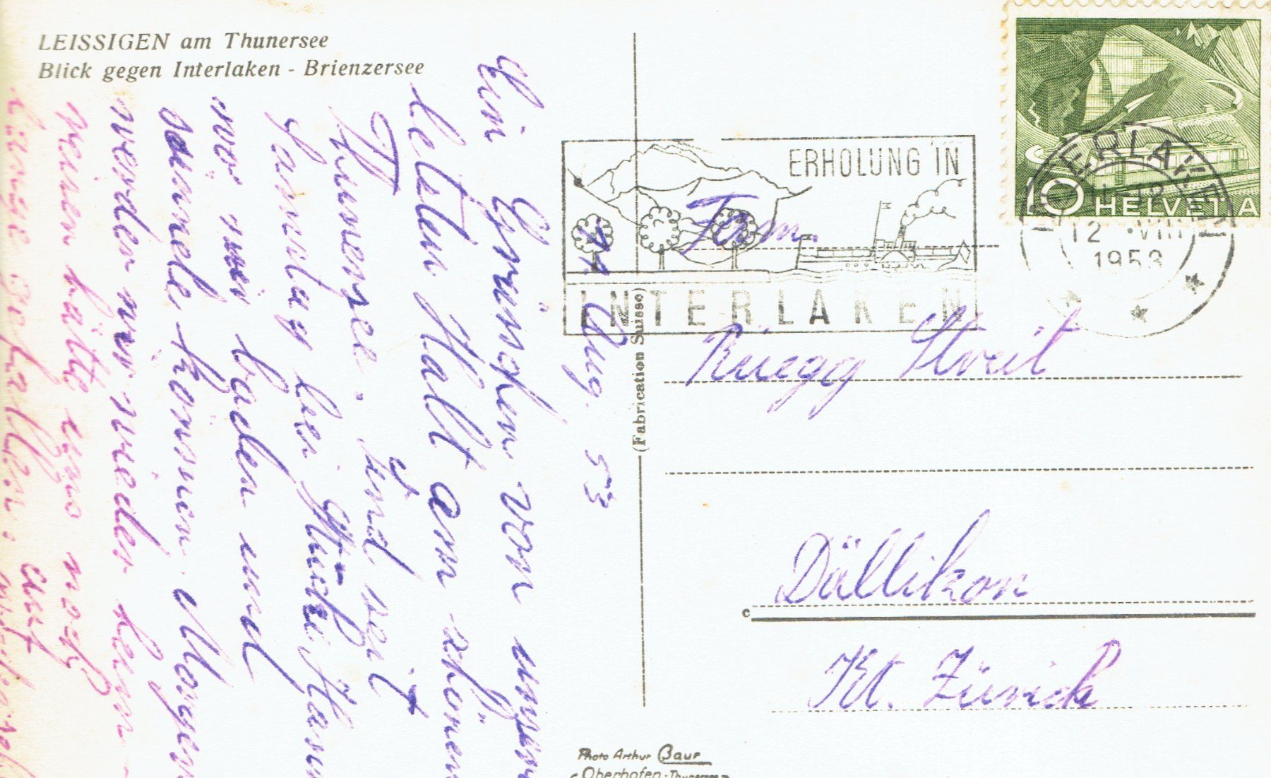 Cartes postales: Leissigen BE, um 1950 – D'occasion à Otelfingen par Schmitte9 1