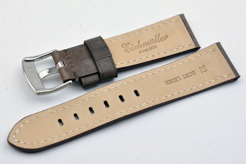 Bracciali & Braccialetti: Uhrenband Vintage Fliegerband 18mm dunkelbraun – Nuovo e nell'imballaggio originale da Wittenbach venduto da uhrenzubehoer24 1