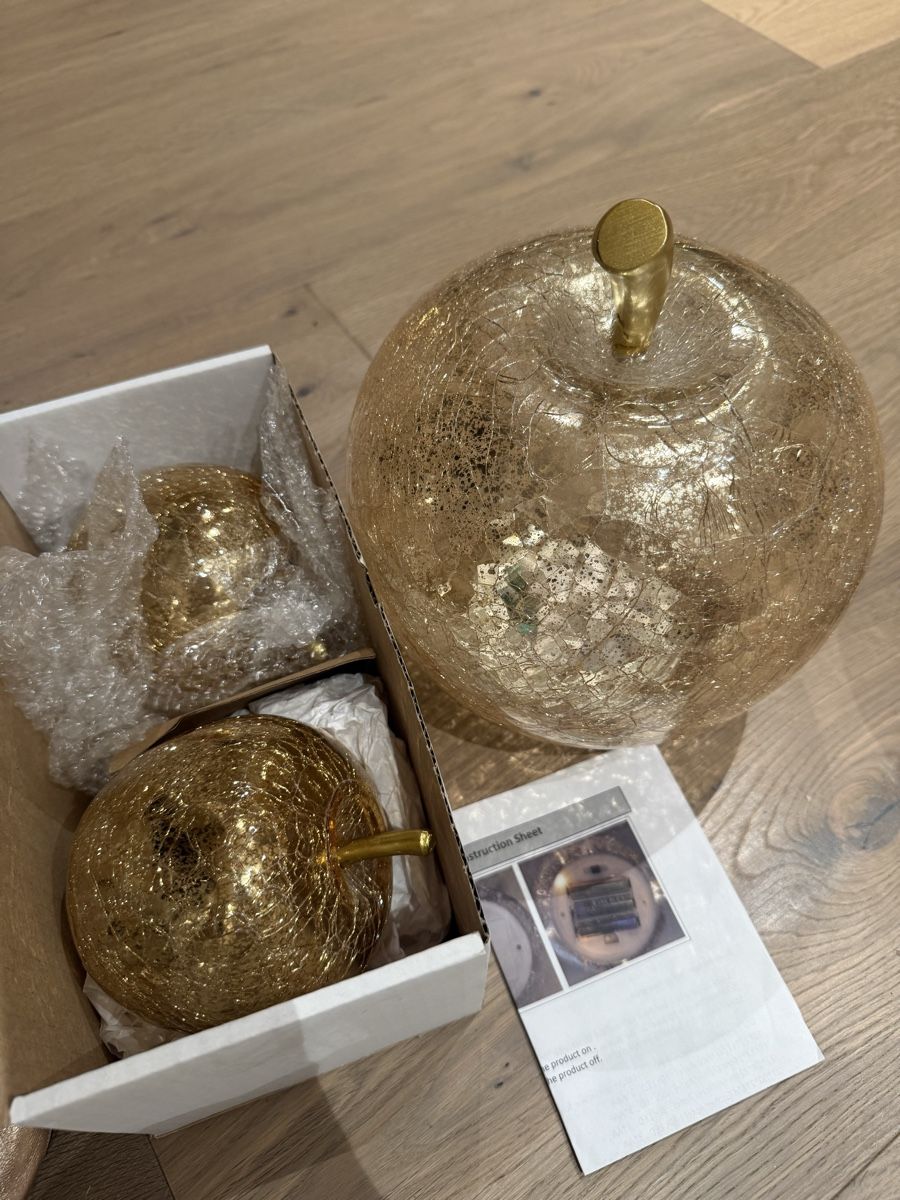 Tutte le decorazioni: Goldene Glas-Äpfel mit LED, 3er Set, Herbstdeko! – Nuovo e nell'imballaggio originale da Habsburg venduto da franziska_81