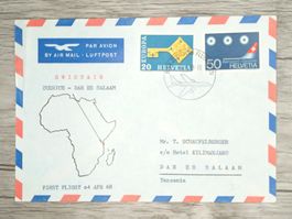 TR102 Enveloppe + Timbre Suisse 1968 Theme Aviation