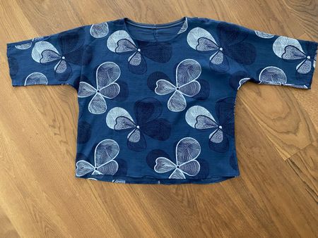 Shirt 3/4 Arm Leine blau Gr. 44