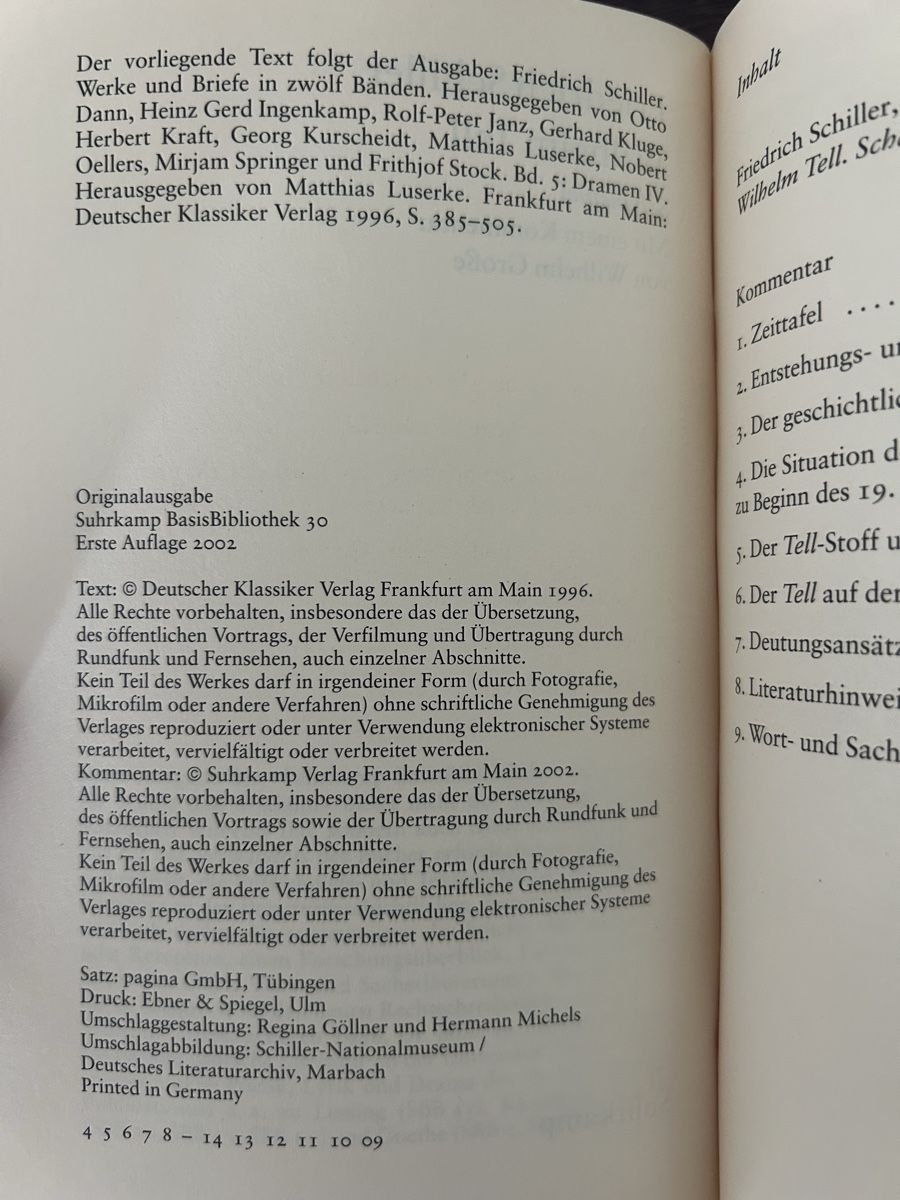Livres: Wilhelm Tell Friedrich Schiller – D'occasion à Arbon par Bobbyx777 3