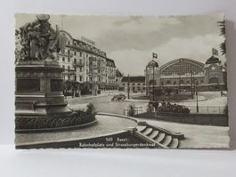 Basel , Bahnhofplatz , Strassburgerdenkmal , Hotel  1938