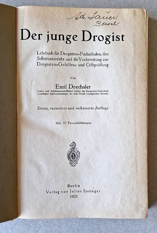 Libri: Der junge Drogist (Emil Drechsler) – Usato da Münchenstein venduto da 2ndHand-mit-Freude 2
