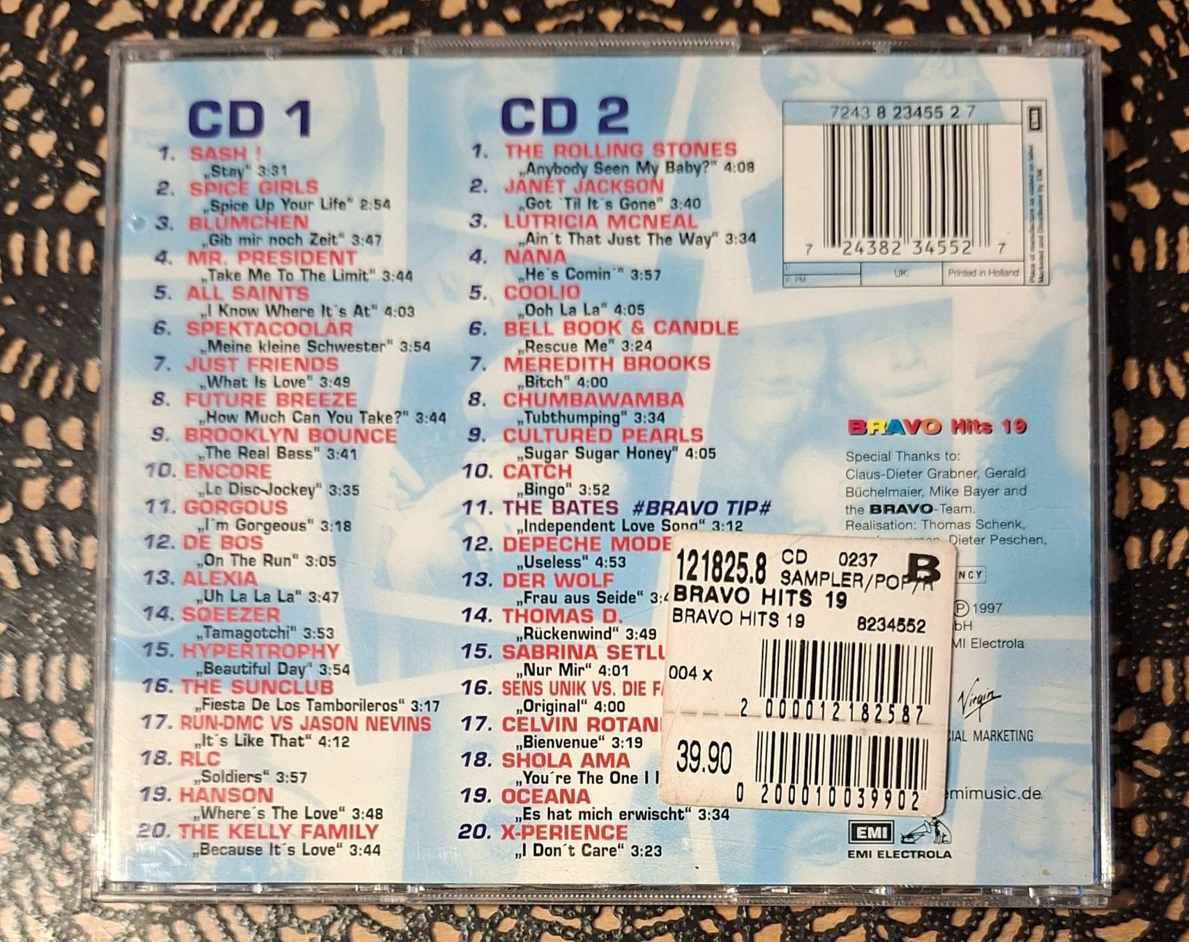 CD: Bravo Hits 19, Doppel CD, 1997, 2CD Hit Compilation, Sampler – Usato da Amriswil venduto da Celini3 1