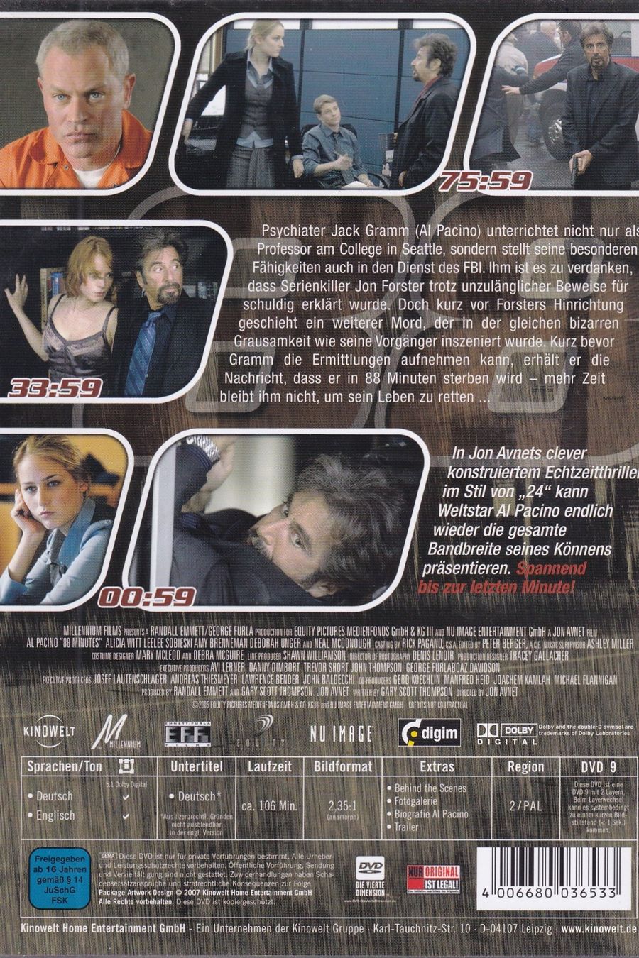 Tutti i DVDs: DVD ab Fr. 1.--, 88 Minutes – Usato da Lausen venduto da Mondeo10628 1