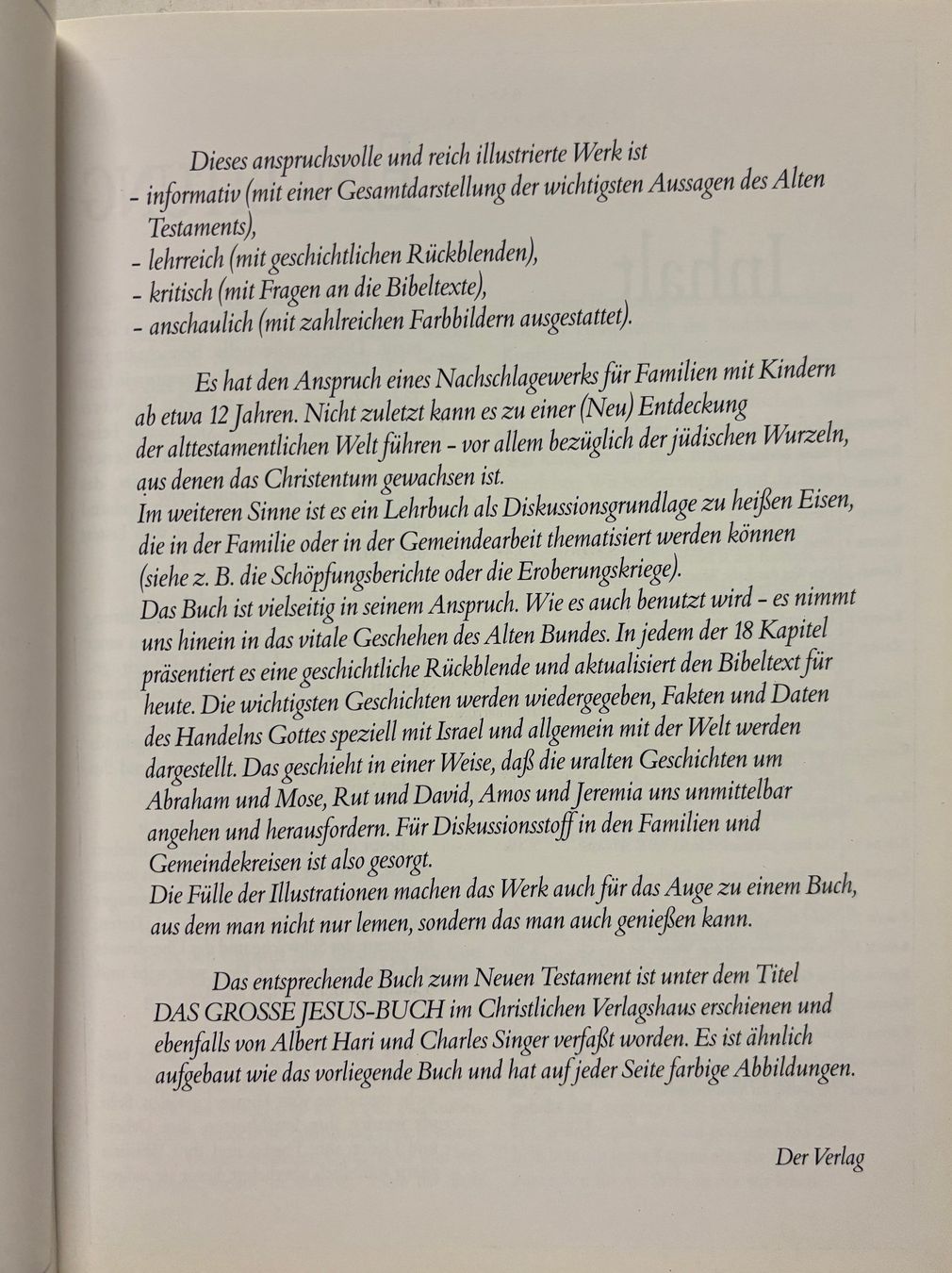 Libri: Das alte Testament heute neu entdeckt – Nuovo (secondo la descrizione) da Sarnen venduto da Livres 3