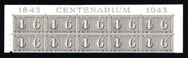 1943 100 Jahre CH Postmarken ZNr. 258 10er-Streifen postf.**