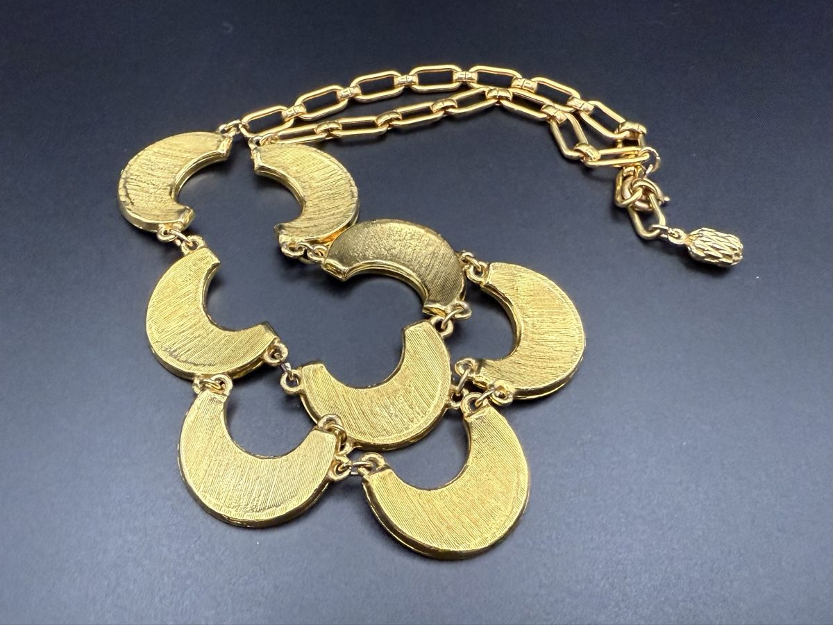 Catenine: Vintage Halskette mit grüner Emaille – Usato da Lamone venduto da LaCantinaMagica 7