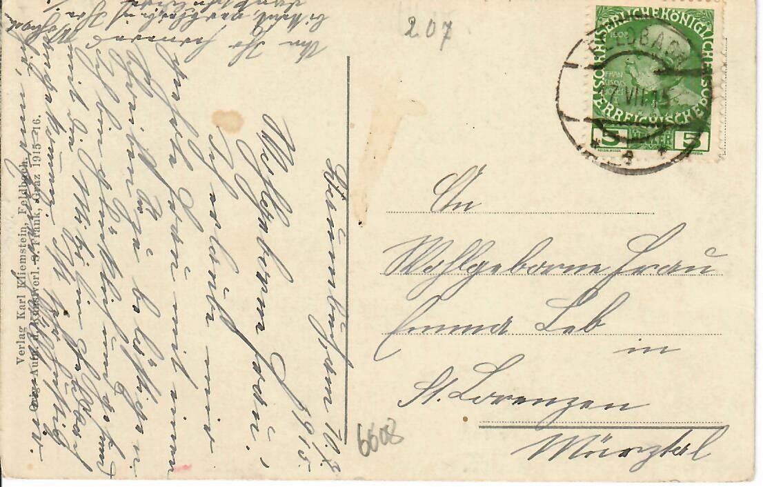 Cartoline postali: Feldbach Steiermark 1915 – Usato da Hochdorf venduto da Ziegel-16 1