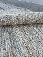 Teppich Jute und Leder beige natur guter Zustand