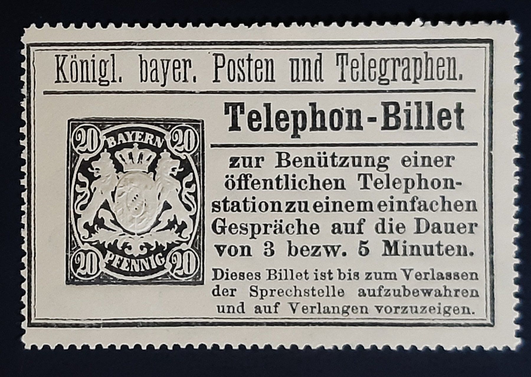 Tutti i francobolli: Bayern Telefonbillet 1894 – Nuovo (secondo la descrizione) da Ebikon venduto da smartbox