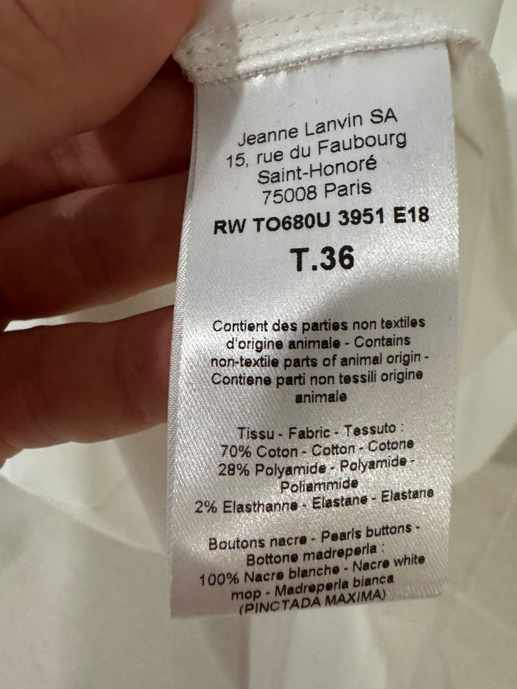 Lanvin Chemisiers: Chemise Lanvin – Neuf avec emballage d'origine à Echichens par unideks 3