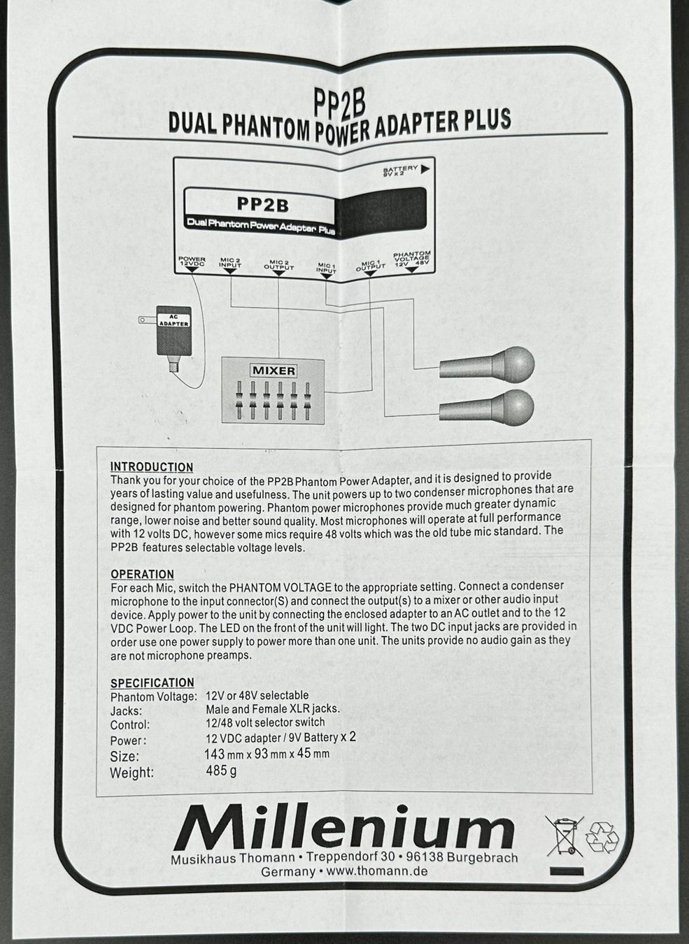 Unità & Adattatore: Millenium PP2B double adaptateur alimentation fantôme 48V – Usato da Morges venduto da pa_t 4