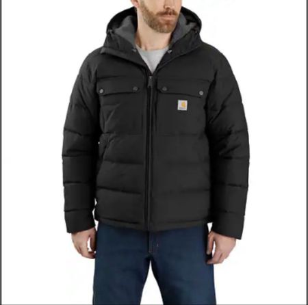 Carhartt Puffer Jacket Black Loose Fit Size S Rain Defender