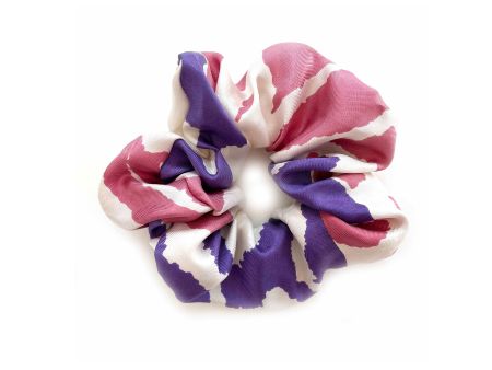 Scrunchie 100% Seide hand made Silvia-K lila-rosa rework