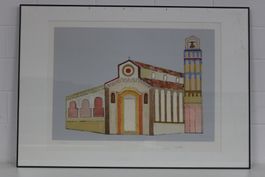 Lithographie von Franco Colletta - Basilika San Michele