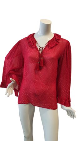 Saint Laurent Paris Bluse, rot, Gr. 38, Top Zustand! (50)