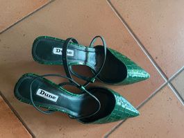 Dune Pumps Damen Gr. 40 Grün Lack Krokoprint Sommer Chic 59