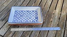 Ceramic Bowl in Straw Basket